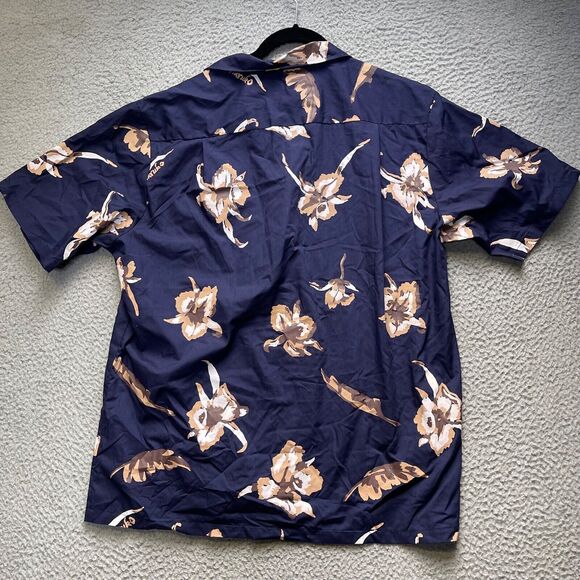 Haruki Hawaiian Shirt Mens Large Aloha Blue Floral Button Up Short Sleeve - Picture 4 of 11